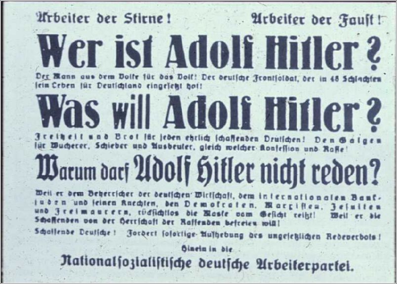 NSDAP poster about who Hitler is